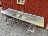 Rostfri diskbänk 200 cm