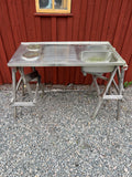 Rostfri diskbänk 120 cm