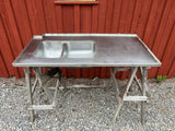 Diskbänk rostfri 120 cm