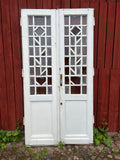Pardörr med spröjs och färgat glas 120x231