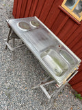 Rostfri diskbänk 120 cm