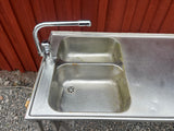 Rostfri diskbänk 120 cm